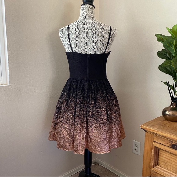 Windsor Black and Rose Gold Ombré Glitter Dress - Picture 3 of 8
